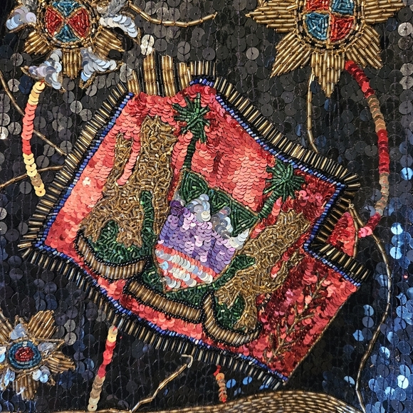 Lily Simon Vintage Silk Beaded Handmade Multicolor Women's Blazer Jacket Size 8. - Picture 11 of 16